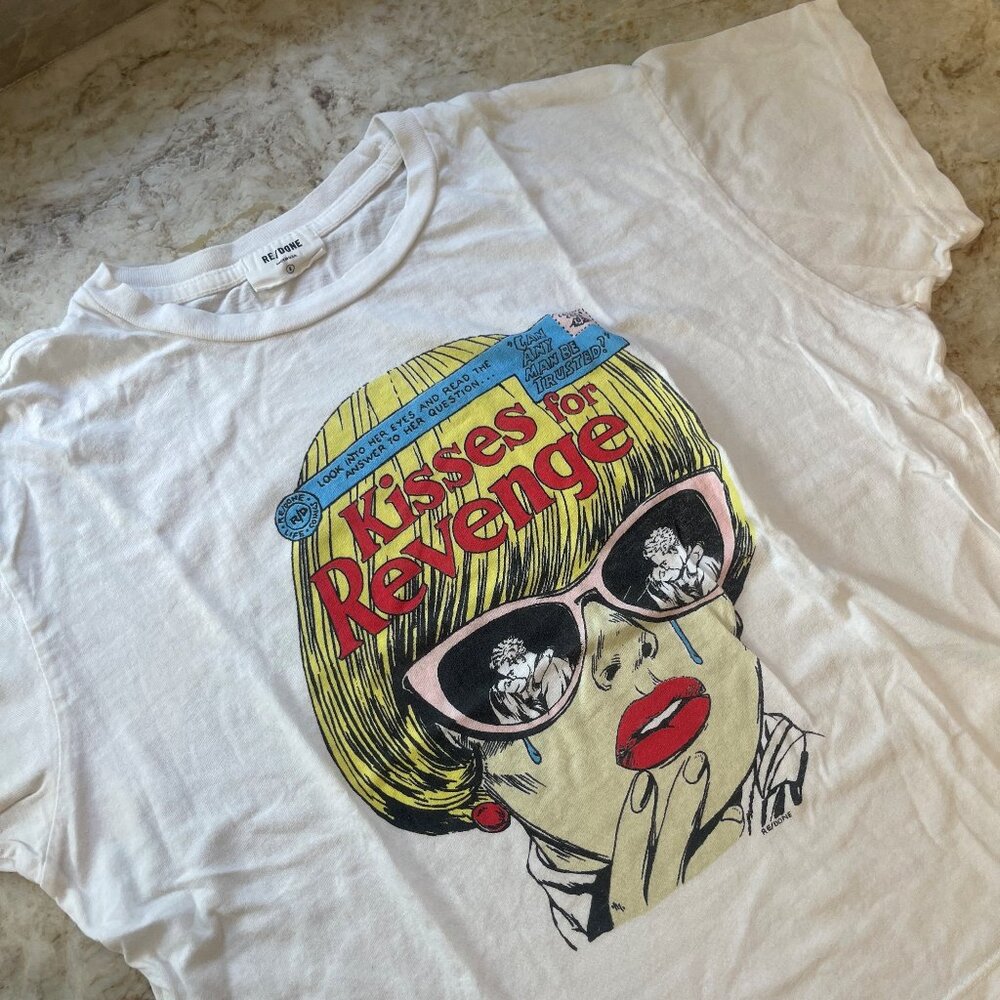 RE/DONE TOP 'Kisses for Revenge' SIZE: SMALL